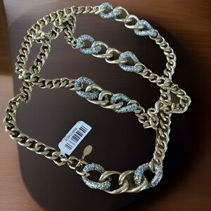 Heidi Daus "XL Hoops" Crystal-Accented Curb-Link Long Necklace AURORA BOREALIS